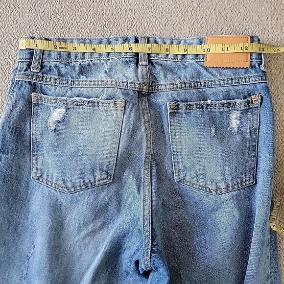Anthropologie Avec Les Filles Straight Leg Distressed High Rise Jeans - Size 26 - Picture 11 of 14